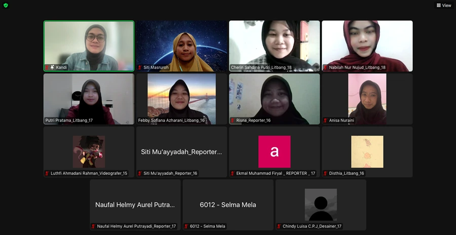 Foto screenshot acara pelatihan Aksara Institute dan LPN Universitas Mulawarman